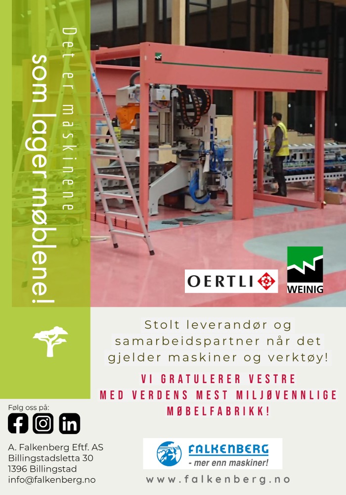 Falkenberg ledende totalleverandør av maskiner, verktøy og programvare til norsk treindustri.