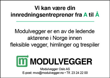 Modulvegger ledende aktør innenfor systeminnredninger i Norge