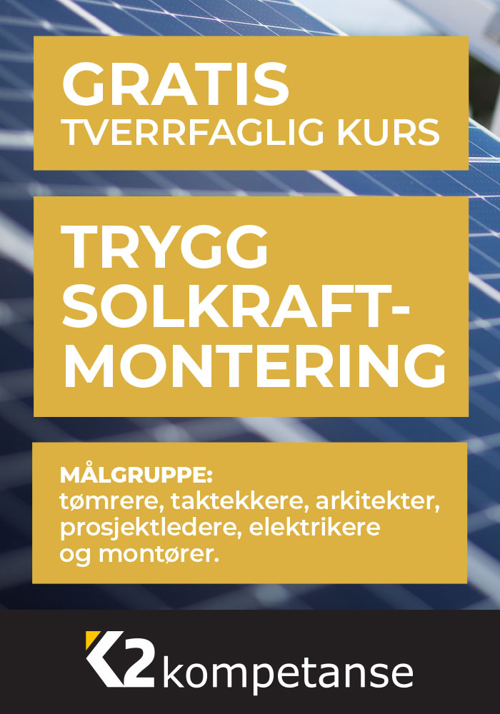 k2kompetanse.no Gratis tverrfaglig kurs for trygg solkraft