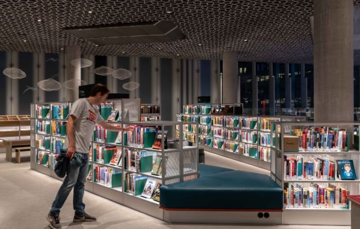 Norsk Lysprise 2020 nominerte Nye Deichmanske hovedbibliotek – reolbelysning