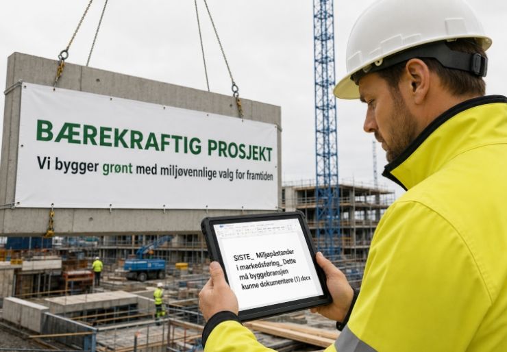 Guide til nye regler: Unngå grønnvasking i markedsføring Byggebransjen kan fortsatt skrive om bærekraft, grønne løsninger, ombruk og miljøarbeid, men miljøpåstander i markedsføring må være konkrete, riktige og kunne dokumenteres.