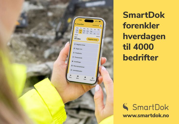 SmartDok hjelper 4 000 bedrifter SmartDok er et velkjent system for datafangst i Norge og mange kommuner benytter seg av det. Systemet er spesielt nyttig i avdelinger som arbeider med drift, park/idrett, vann og avløp, veier, prosjekter, entreprenørs