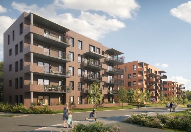 - Veidekke skal bygge tre boligblokker med tilhørende parkerings­kjeller samt opparbeide infrastrukturen til boligområdet og så håper vi at det er starten på et langt og godt samarbeid, sier distriktsleder Ketil Gunde Andersen i Veidekke Bygg Østfold Foll